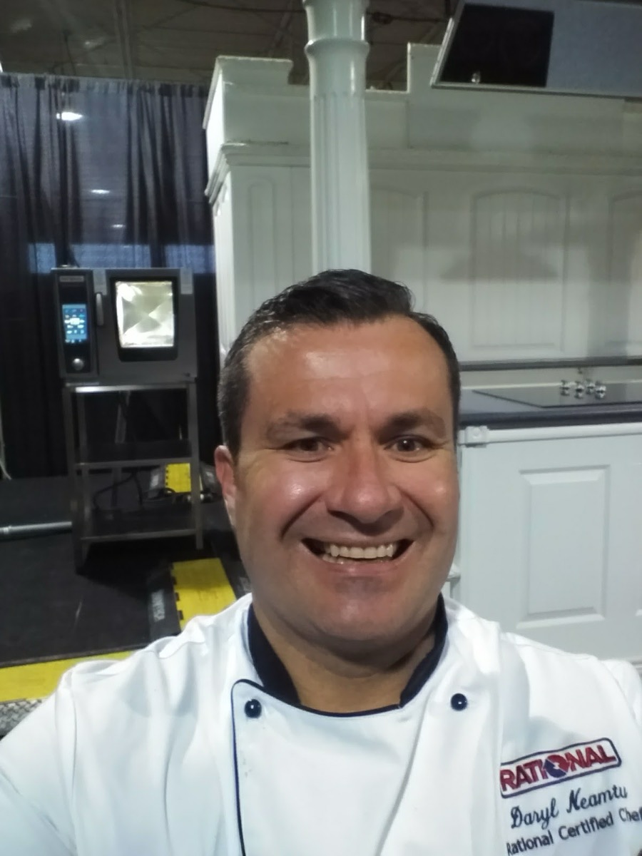 Professional chef cooking in kitchen